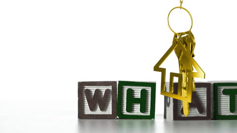 Golden House Keychain with Employment Message Concept