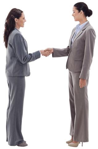 Transparent Businesswomen Shaking Hands Strong Deal Concept