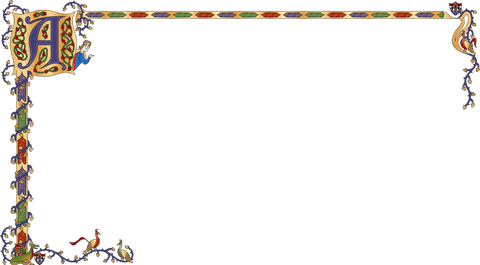 transparent medieval illuminated border with gold initial and animals - Download Free Stock Videos Pikwizard.com