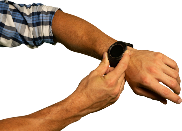 Man Setting Smartwatch with Transparent Background - Download Free Stock Videos Pikwizard.com