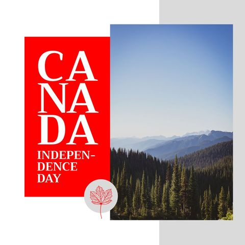 Canada Independence Day Celebration with Mountain Scenery - Download Free Stock Templates Pikwizard.com