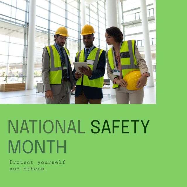 Multiracial Engineers Discussing Safety Plan During National Safety Month in Office - Download Free Stock Templates Pikwizard.com