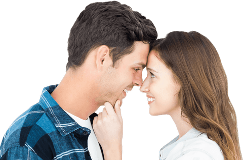 transparent smiling couple touching noses with genuine affection - Download Free Stock Videos Pikwizard.com