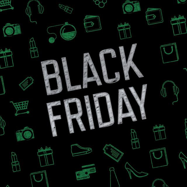 Black Friday Sale Promotion Template with Icon Background - Download Free Stock Templates Pikwizard.com