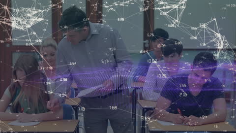 Digital Learning with Students and Data Overlay in Classroom