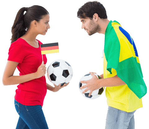 Transparent rival football fans showing team support with passion