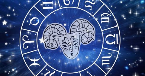 Aries Zodiac Sign on Cosmic Horoscope Wheel
