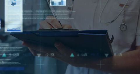 Doctor Analyzing Financial Data Concepts in Healthcare