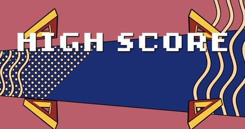 Retro Gaming High Score Banner with Pixel Art Design