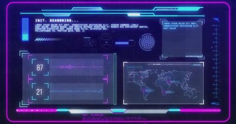 Futuristic Data Scanning Interface with Cyber Elements - Download Free Stock Images Pikwizard.com