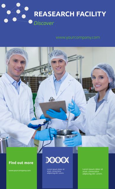 This image of a group of scientists working together in a research laboratory can be used in marketing materials for research facilities, scientific publications, and educational brochures. It highlights the themes of innovation, teamwork, and scientific progress. Suitable for industry presentations, academic posters, and funding proposals.