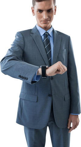 businessman wearing suit checking transparent smartwatch time - Download Free Stock Videos Pikwizard.com