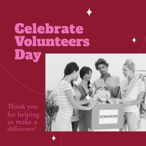 celebrating international volunteer day with diverse team packing donations - Download Free Stock Templates Pikwizard.com