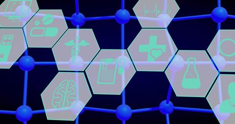 Medical Icons on Digital Grid Interface - Download Free Stock Images Pikwizard.com