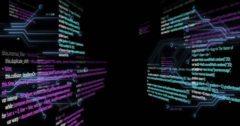 Abstract Digital Code Flow on Dark Background - Download Free Stock Images Pikwizard.com