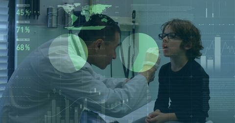 Innovative Telehealth Solutions with Virtual Data Overlay - Download Free Stock Images Pikwizard.com