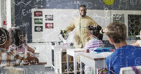 Teacher engaging diverse students with science concepts
