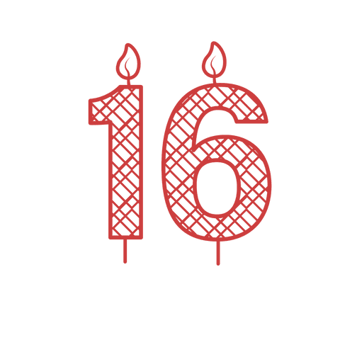 stylish red birthday candle number 16 on transparent background - Download Free Stock Videos Pikwizard.com