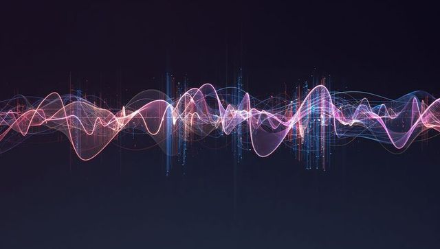 Futuristic Neon Waveform with Glowing Data Points