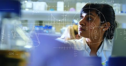 Female Scientist with Digital Data Overlay in Laboratory - Download Free Stock Images Pikwizard.com