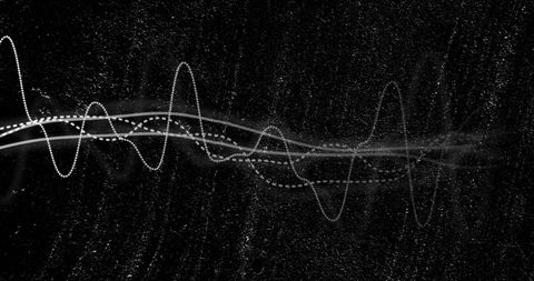 Dynamic waves on black background visualizing motion