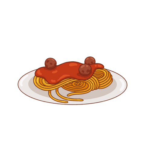 cartoon spaghetti and meatballs with tomato sauce on transparent background - Download Free Stock Videos Pikwizard.com