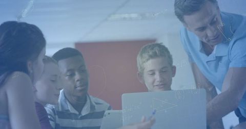 diverse students learning math online with teacher guidance - Download Free Stock Images Pikwizard.com
