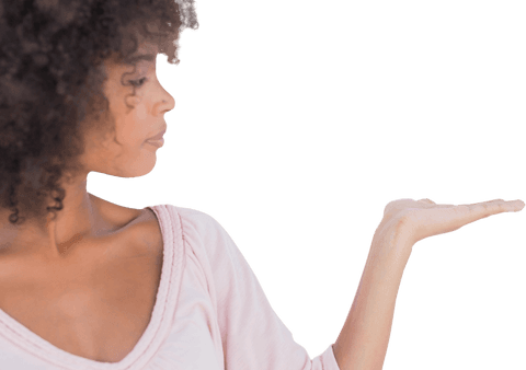 Woman Holding Out Hand Transparent Background - Download Free Stock Videos Pikwizard.com