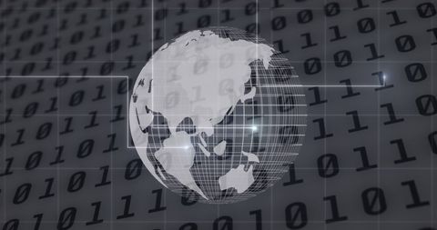 Digital Globe with Binary Code Representing Global Connectivity - Download Free Stock Images Pikwizard.com