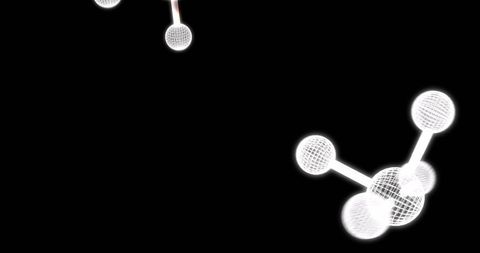 Glowing Molecular Structures on Black Background - Download Free Stock Images Pikwizard.com
