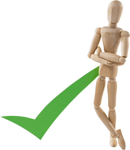 wooden manikin with green check mark on transparent background - Download Free Stock Videos Pikwizard.com