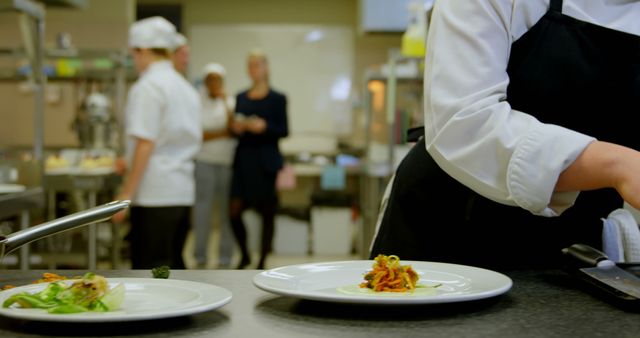 Professional Chef Preparing Gourmet Dishes in Commercial Kitchen - Download Free Stock Images Pikwizard.com