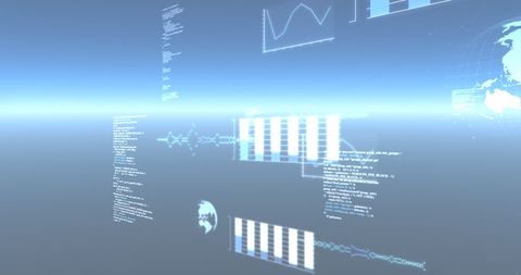 Digital Data Interfaces on Blue Global Concept - Download Free Stock Images Pikwizard.com
