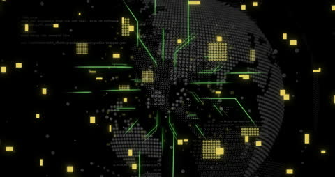 Global Digital Data Processing with Circuit Board Elements