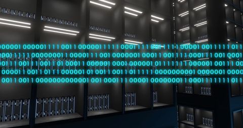 Binary Code Data Processing in Advanced Server Room - Download Free Stock Images Pikwizard.com