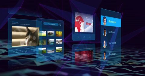 Futuristic Social Media Interface with Profiles and Posts - Download Free Stock Images Pikwizard.com