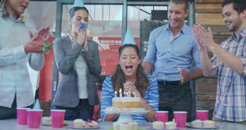 Office Birthday Celebration with Data Animation