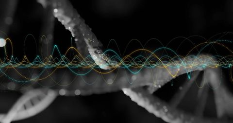 DNA Strand with Digital Processing Visual Overlay - Download Free Stock Images Pikwizard.com