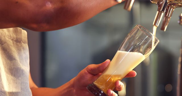 Bartender Pouring Fresh Draft Beer into Glass - Download Free Stock Images Pikwizard.com