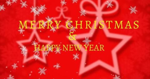 Merry Christmas and Happy New Year Greeting with Stars