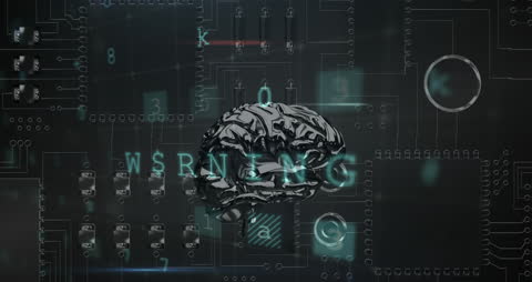 Digital Brain and Circuit Board Representing Smart Technology