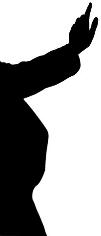 Transparent silhouette of hand digital illustration