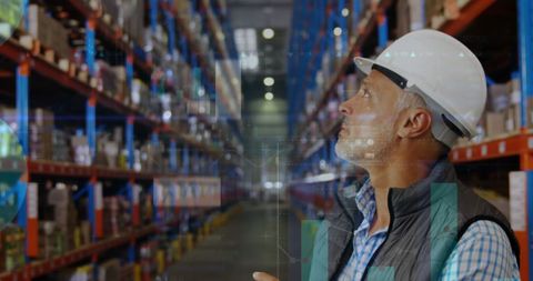 Engineer Overseeing Smart Warehouse Operations - Download Free Stock Images Pikwizard.com