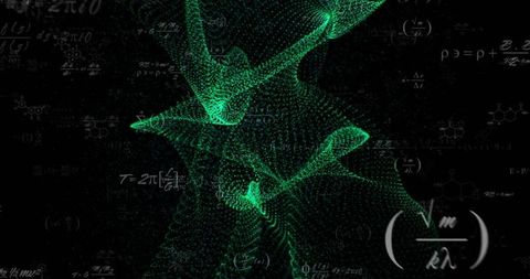 Abstract Green Data Network with Mathematical Formulas - Download Free Stock Images Pikwizard.com