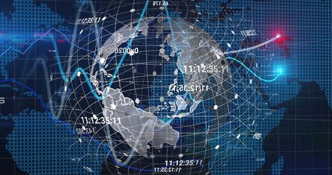 Futuristic Global Data Interface with Network Graphics - Download Free Stock Images Pikwizard.com