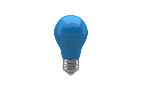 Transparent blue incandescent bulb illustration