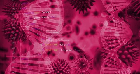 Digital Virus Code over DNA Helix Amidst Cyber Graphics - Download Free Stock Images Pikwizard.com