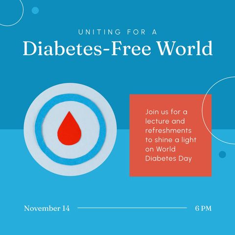 World Diabetes Day Awareness Event Announcement - Download Free Stock Templates Pikwizard.com