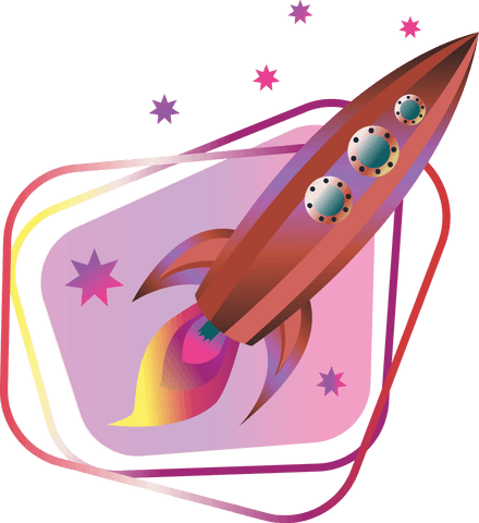 colorful rocket with cosmic elements on transparent background - Download Free Stock Videos Pikwizard.com