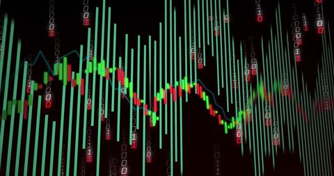 Dynamic Trading Graph with Binary Coding Overlay - Download Free Stock Images Pikwizard.com